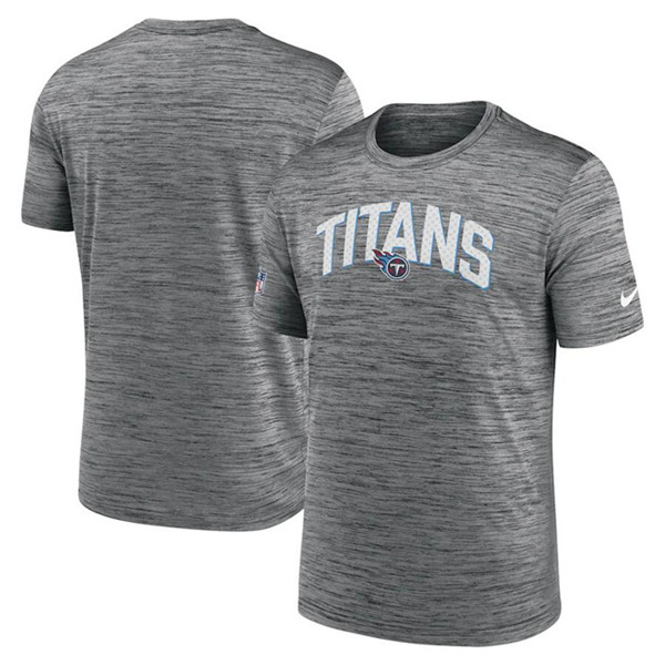 Men's Tennessee Titans Grey Sideline Velocity Stack Performance T-Shirt